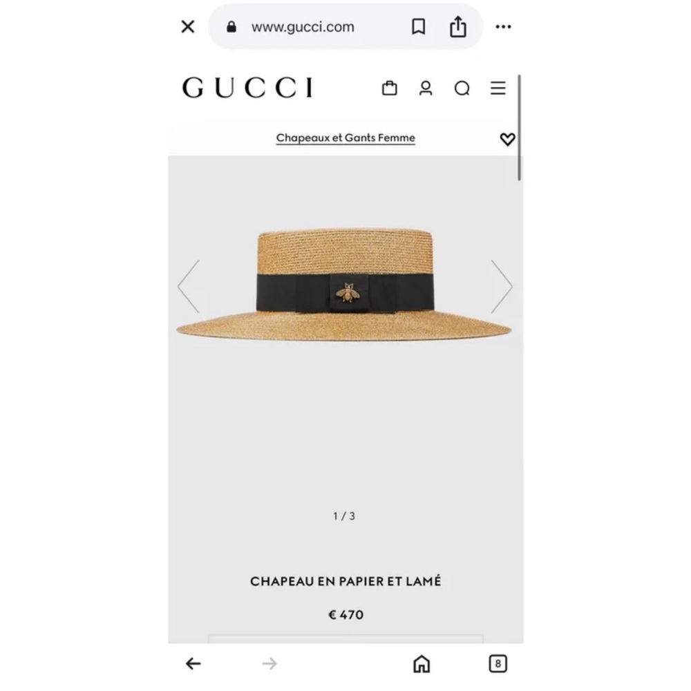 Gucci Lamé papier hat